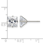 Chisel Stainless Steel Polished 8mm Square CZ Stud Post Earrings