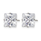 Chisel Stainless Steel Polished 9mm Square CZ Stud Post Earrings