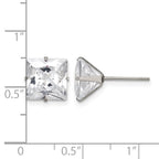 Chisel Stainless Steel Polished 9mm Square CZ Stud Post Earrings