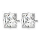 Chisel Stainless Steel Polished 10mm Square CZ Stud Post Earrings