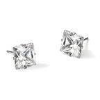 Chisel Stainless Steel Polished 10mm Square CZ Stud Post Earrings