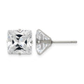 Chisel Stainless Steel Polished 10mm Square CZ Stud Post Earrings