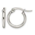 Chisel Stainless Steel Polished 15.5mm Diameter 2mm Hoop Earrings