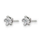 Chisel Stainless Steel Polished 4mm Star CZ Stud Post Earrings