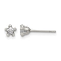 Chisel Stainless Steel Polished 4mm Star CZ Stud Post Earrings