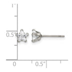 Chisel Stainless Steel Polished 5mm Star CZ Stud Post Earrings