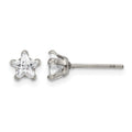 Chisel Stainless Steel Polished 5mm Star CZ Stud Post Earrings