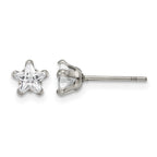 Chisel Stainless Steel Polished 5mm Star CZ Stud Post Earrings