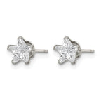 Chisel Stainless Steel Polished 6mm Star CZ Stud Post Earrings