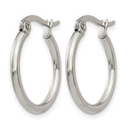 Chisel Stainless Steel Polished 19.5mm Diameter 2mm Hoop Earrings