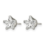 Chisel Stainless Steel Polished 7mm Star CZ Stud Post Earrings