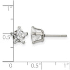 Chisel Stainless Steel Polished 7mm Star CZ Stud Post Earrings