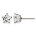 Chisel Stainless Steel Polished 7mm Star CZ Stud Post Earrings