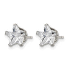 Chisel Stainless Steel Polished 8mm Star CZ Stud Post Earrings