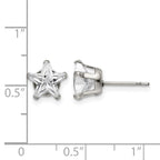 Chisel Stainless Steel Polished 8mm Star CZ Stud Post Earrings