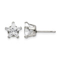 Chisel Stainless Steel Polished 8mm Star CZ Stud Post Earrings