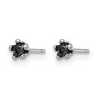 Chisel Stainless Steel Polished 3mm Black Star CZ Stud Post Earrings