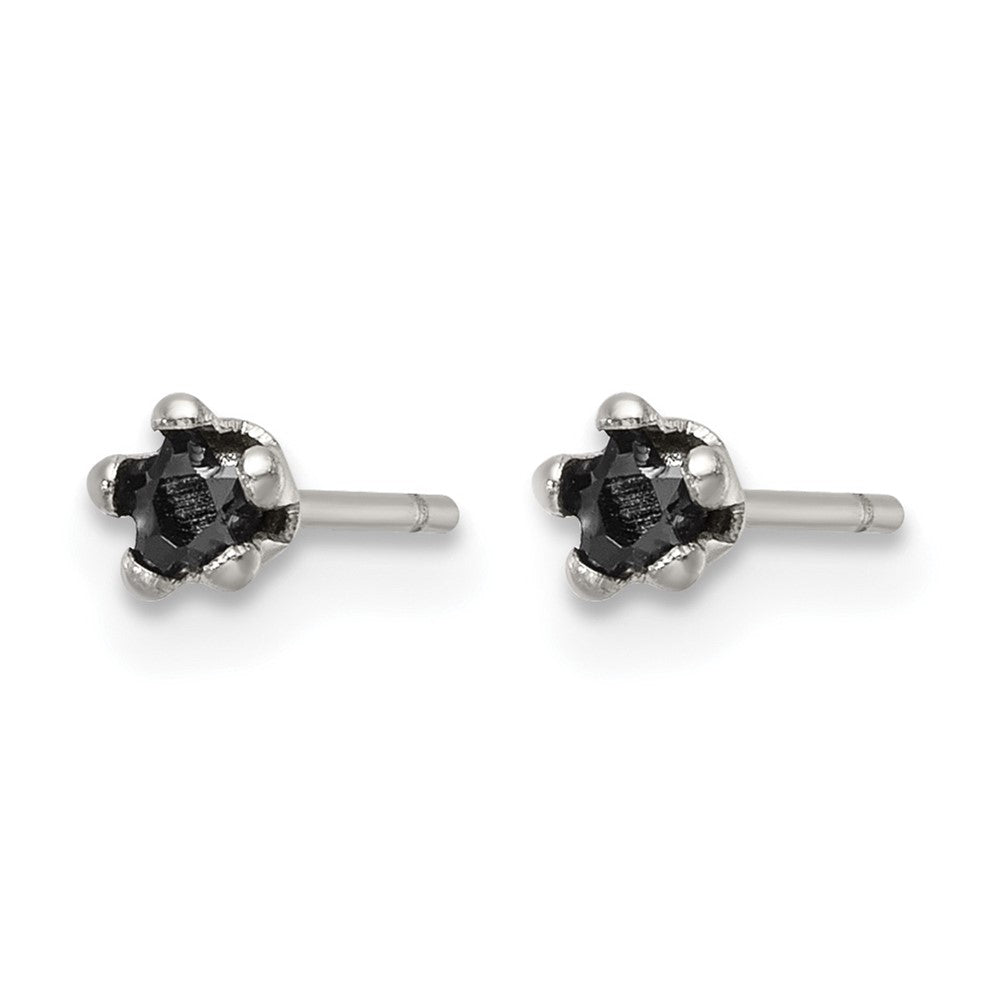 Chisel Stainless Steel Polished 3mm Black Star CZ Stud Post Earrings