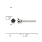 Chisel Stainless Steel Polished 3mm Black Star CZ Stud Post Earrings