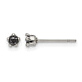 Chisel Stainless Steel Polished 3mm Black Star CZ Stud Post Earrings