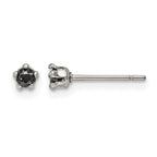 Chisel Stainless Steel Polished 3mm Black Star CZ Stud Post Earrings