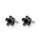 Chisel Stainless Steel Polished 4mm Black Star CZ Stud Post Earrings