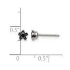 Chisel Stainless Steel Polished 4mm Black Star CZ Stud Post Earrings