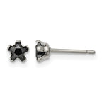 Chisel Stainless Steel Polished 4mm Black Star CZ Stud Post Earrings
