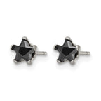 Chisel Stainless Steel Polished 5mm Black Star CZ Stud Post Earrings