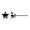Chisel Stainless Steel Polished 5mm Black Star CZ Stud Post Earrings