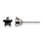 Chisel Stainless Steel Polished 5mm Black Star CZ Stud Post Earrings