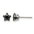 Chisel Stainless Steel Polished 6mm Black Star CZ Stud Post Earrings