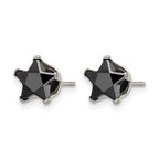 Chisel Stainless Steel Polished 7mm Black Star CZ Stud Post Earrings