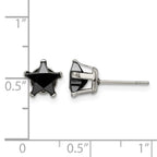 Chisel Stainless Steel Polished 7mm Black Star CZ Stud Post Earrings