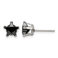 Chisel Stainless Steel Polished 7mm Black Star CZ Stud Post Earrings