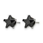 Chisel Stainless Steel Polished 8mm Black Star CZ Stud Post Earrings