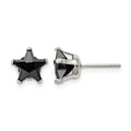 Chisel Stainless Steel Polished 8mm Black Star CZ Stud Post Earrings