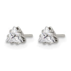 Chisel Stainless Steel Polished 4mm Triangle CZ Stud Post Earrings