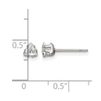 Chisel Stainless Steel Polished 4mm Triangle CZ Stud Post Earrings