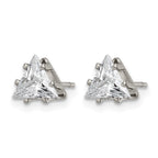 Chisel Stainless Steel Polished 6mm Triangle CZ Stud Post Earrings