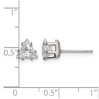 Chisel Stainless Steel Polished 6mm Triangle CZ Stud Post Earrings