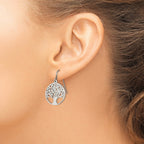 Chisel Stainless Steel Polished Tree of Life Cut-out Shepherd Hook Earrings