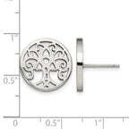 Chisel Stainless Steel Polished Tree of Life Post Earrings