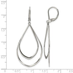 Chisel Stainless Steel Polished Double Teardrop Dangle Leverback Earrings