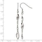 Chisel Stainless Steel Polished Twisted Dangle Shepherd Hook Earrings