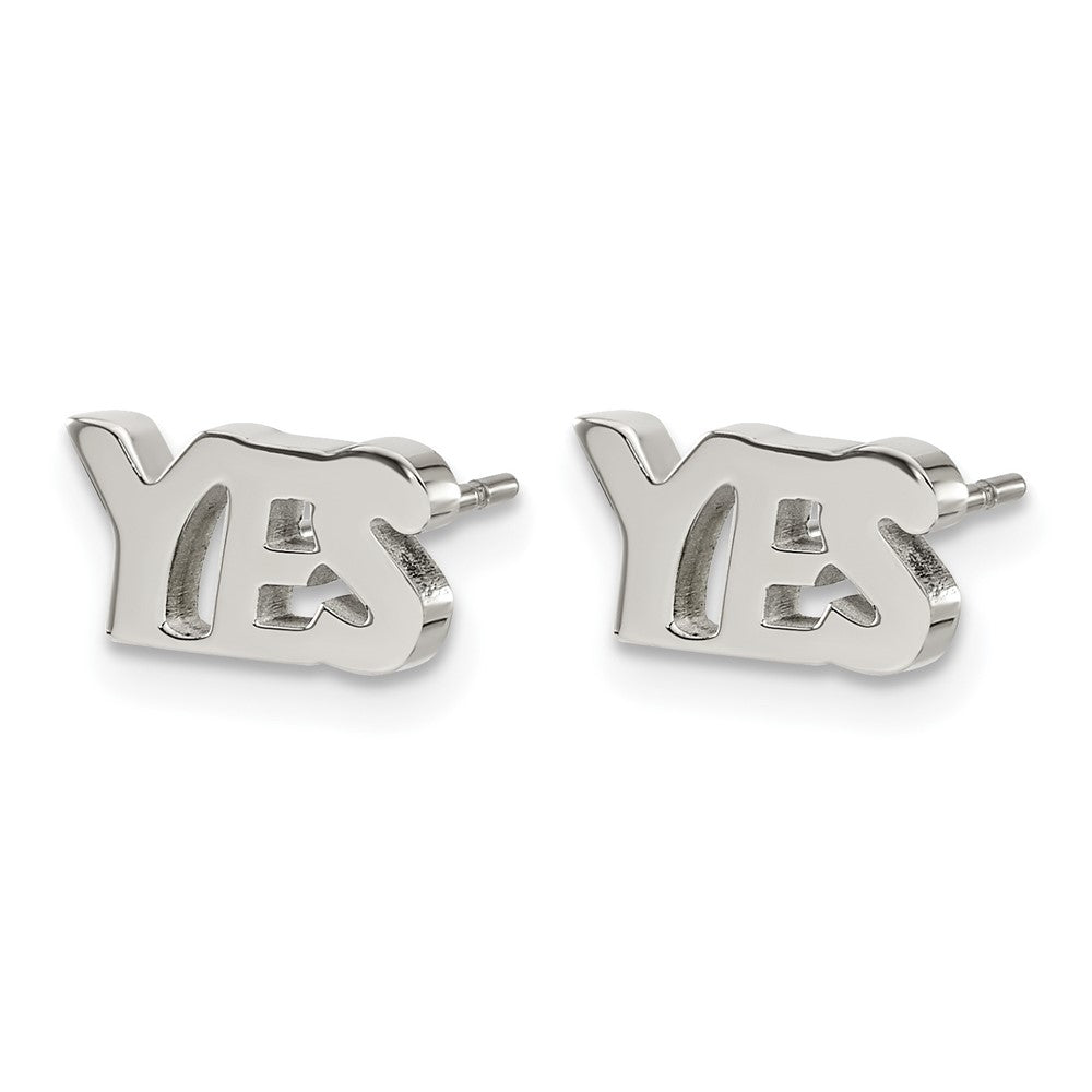 Stainless Steel Polished YES Post Earrings