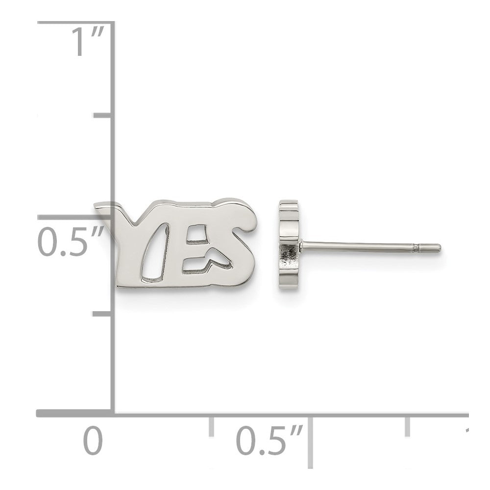 Stainless Steel Polished YES Post Earrings