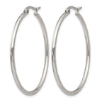 Chisel Stainless Steel Polished 40.5mm Diameter 2mm Hoop Earrings