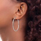 Chisel Stainless Steel Polished 40.5mm Diameter 2mm Hoop Earrings