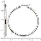 Chisel Stainless Steel Polished 40.5mm Diameter 2mm Hoop Earrings